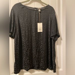 NWT Black Leopard Print Top